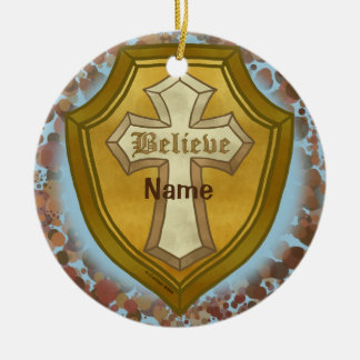 Ornamento De Cerâmica Acredite na Ordem da Cruz Cristã