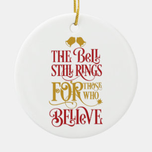 Ornamento De Cerâmica Acredite  Natal Do Anel De Bell