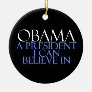 Ornamento De Cerâmica Acredito Em Obama