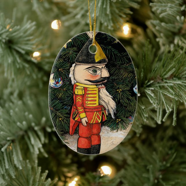 Ornamento De Cerâmica Acrilico Nutcracker sob a Árvore de Natal (Árvore)