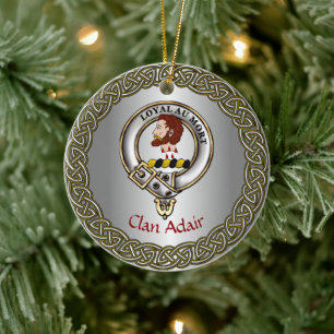 Ornamento De Cerâmica Adair Clan Emblema & Tartan Cardo Personalizado