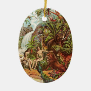 Ornamento De Cerâmica Adam e véspera no jardim