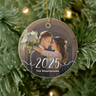Ornamento De Cerâmica Adesivo de Foto Dupla Elegante Roteiro 2025 de 2 L