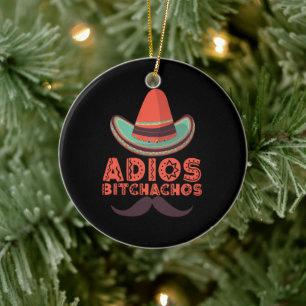 Ornamento De Cerâmica Adeus Bitchachos Sombrero Retro Cinco De Mayo