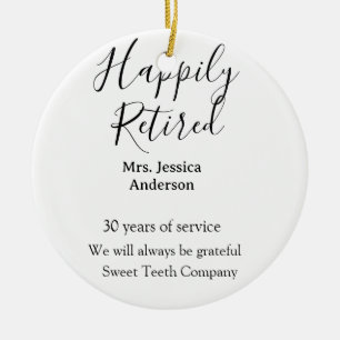 Ornamento De Cerâmica Adição de aposentadoria feliz anos de serviço apos
