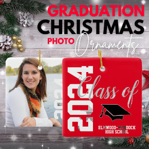 Ornamento De Cerâmica Adicionar Graduação Personalizada de Foto