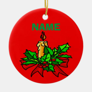 Ornamento De Cerâmica Adicionar Uma Árvore Natal De Nome
