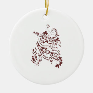 Ornamento De Cerâmica Adicione charme à sua árvore com uma saudação aleg