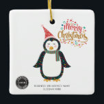 Ornamento De Cerâmica Adicione o Natal dos funcionários da empresa de lo<br><div class="desc">Adicione seu logotipo,  nome comercial,  slogan e informações adicionais a esta feliz e a este design brilhante clicando no botão "Personalizar".</div>