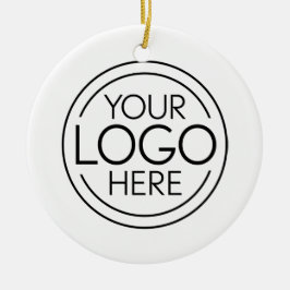 Ornamento De Cerâmica Adicione seu logotipo corporativo moderno minimali