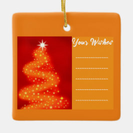 Ornamento De Cerâmica Adicione sua árvore de Natal vermelha e dourada de