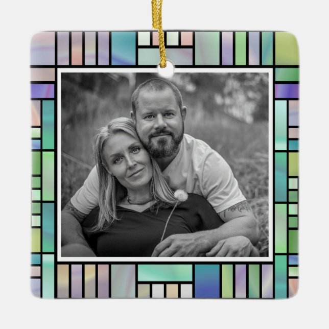 Ornamento De Cerâmica Adicione sua foto (Frente)