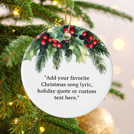Ornamento De Cerâmica Adicione Sua Própria Cotação Fabulosa De Natal
