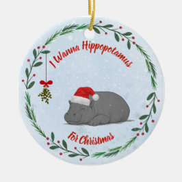 Ornamento De Cerâmica Adjustable "Wanna Hippopotamus For Christmas" 