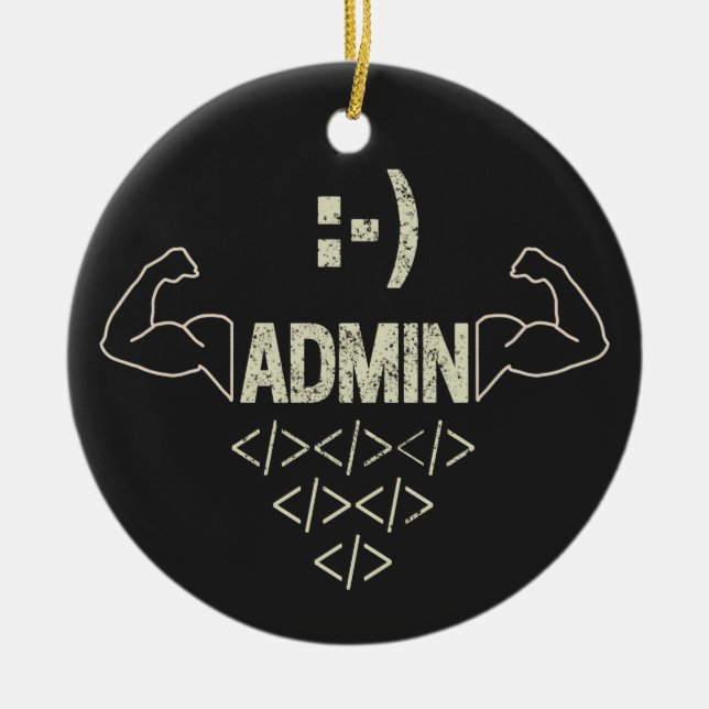 Ornamento De Cerâmica Administrador Admin IT Sysadmin Computer Scientist (Frente)