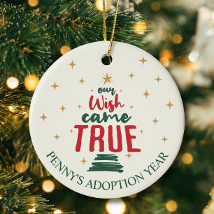 Ornamento De Cerâmica Adoção "Nosso Desejo Virou Verdade" Natal