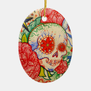 Ornamento De Cerâmica adoce o dia do crânio da decoração inoperante d