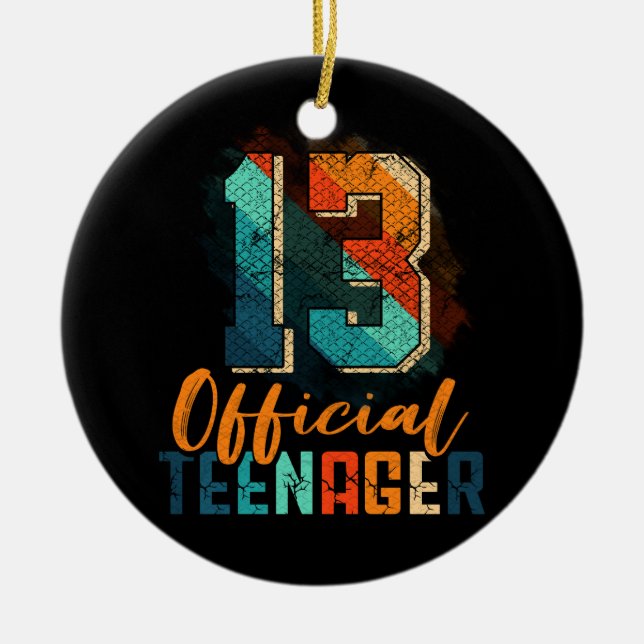 Ornamento De Cerâmica Adolescente Oficial 13 Aniversário De 13 Anos Idad (Frente)