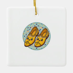 Ornamento De Cerâmica Adoráveis Sapatos Amarelos Marroquinos Belgha Kawa
