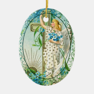 Ornamento De Cerâmica Adorável Anjo Não Me Esqueças