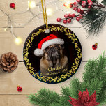Ornamento De Cerâmica Adorável Cachorro Puppy Pet Primeira Foto de Natal<br><div class="desc">Adorável Cão Cachorro Puppy Pet Primeiro Ornament Cerâmico Foto de Natal</div>