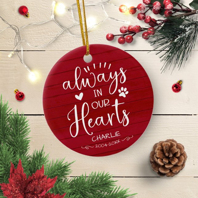 Ornamento De Cerâmica Adorável Fotografia de Memorial de Pet com Caligra (Criador carregado)