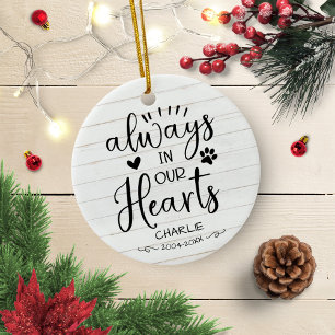 Ornamento De Cerâmica Adorável Memorial de Estimação em Caligrafia de Ca