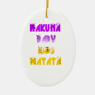 Ornamento De Cerâmica Adorável Roxo e Amarelo Hakuna Matata Baby Kids G