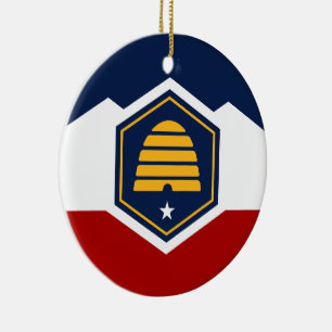 Ornamento De Cerâmica Adorno com a bandeira de Utah, EUA