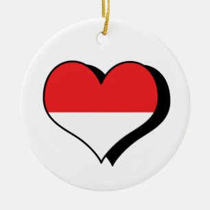 Ornamento De Cerâmica Adorno da Bandeira de Mônaco que Eu Amo