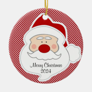 Ornamento De Cerâmica Adorno de cerâmica com design de Natal do Papai No