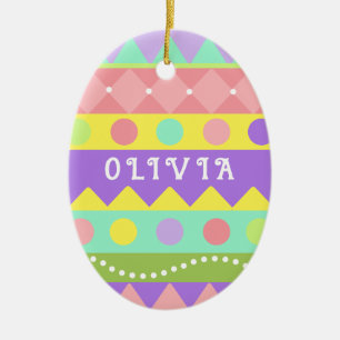 Ornamento De Cerâmica Adorno de Cerâmica de Ovo de Páscoa Personalizado