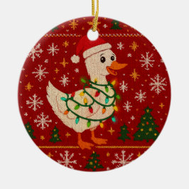 Ornamento De Cerâmica Adorno de cerámica Funny Christmas Goose Ornament