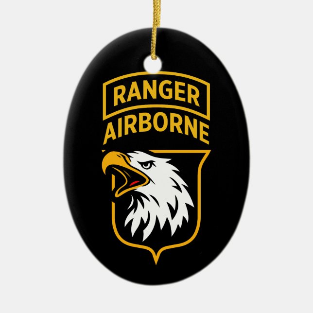 Ornamento De Cerâmica Adorno de Cerâmica Ranger Aerotransportada Águias  (Frente)