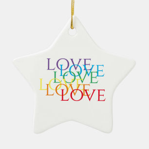 Ornamento De Cerâmica Adorno de Estrela de Cerâmica RAINBOW LOVE