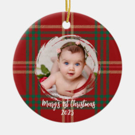 Ornamento De Cerâmica Adorno de Herança do Tartan Escocês Personalizável