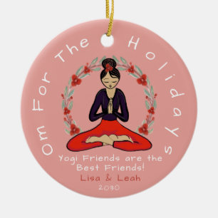 Ornamento De Cerâmica Adorno de Melhor Amigo 'Om Para as Festas' Yogi
