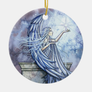 Ornamento De Cerâmica Adorno de Natal Anjo com Estrela
