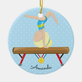 Ornamento De Cerâmica Adorno de Natal de Ginástica Loira