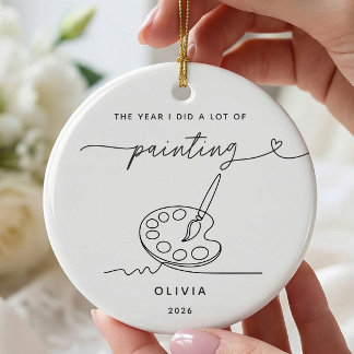 Ornamento De Cerâmica Adorno de Natal de Pintor Personalizado