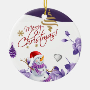 Ornamento De Cerâmica Adorno de Natal em forma de círculo, Boneco de Nev