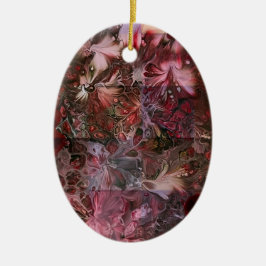 Ornamento De Cerâmica Adorno de Natal Oval Abstrato - verso liso