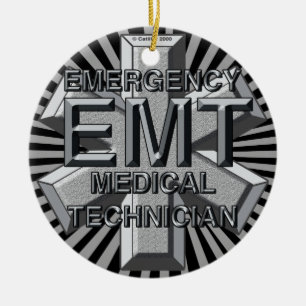 Ornamento De Cerâmica Adorno EMT com Logotipo Cinza