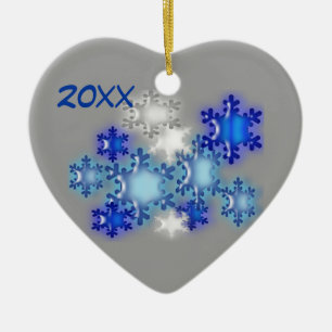 Ornamento De Cerâmica Adorno - Flocos de Neve 20xx