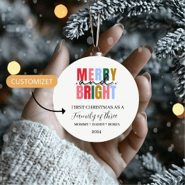 Ornamento De Cerâmica Adorno navideño de familia de tres