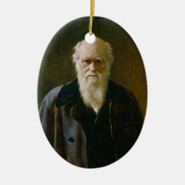Ornamento De Cerâmica Adorno Oval de Charles Darwin Ateu A