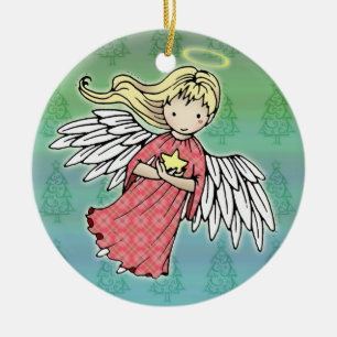 Ornamento De Cerâmica Adorno Pequeno Anjo de Natal