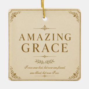 Ornamento De Cerâmica Adornorno de Natal Cristão Amazing Grace