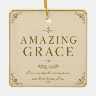 Ornamento De Cerâmica Adornorno de Natal Cristão Amazing Grace