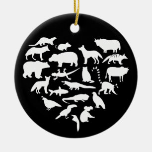 Ornamento De Cerâmica Adoro o Zoo Keeper dos Animais para os Trabalhador